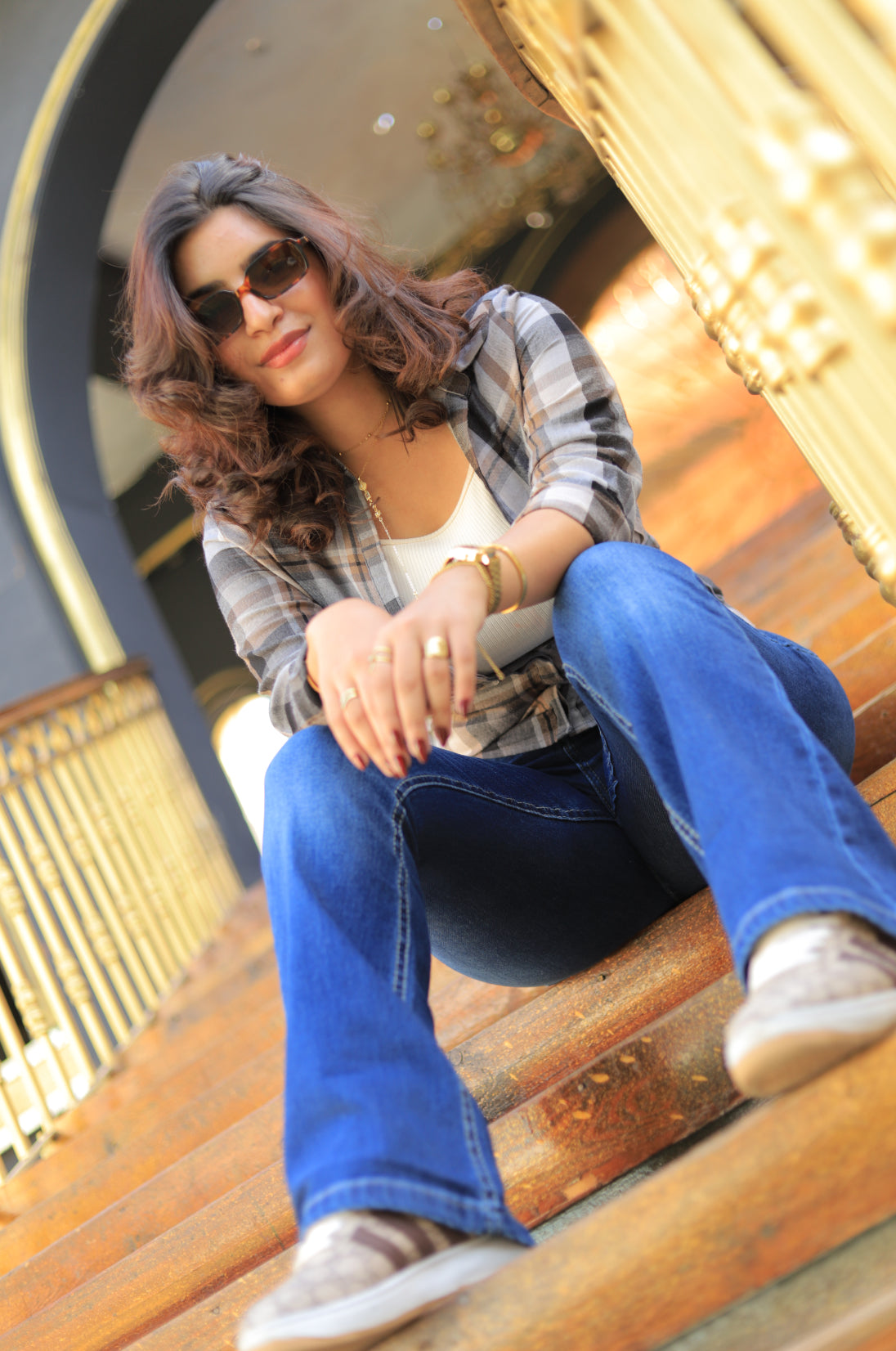 High-Waist Bootcut Jeans