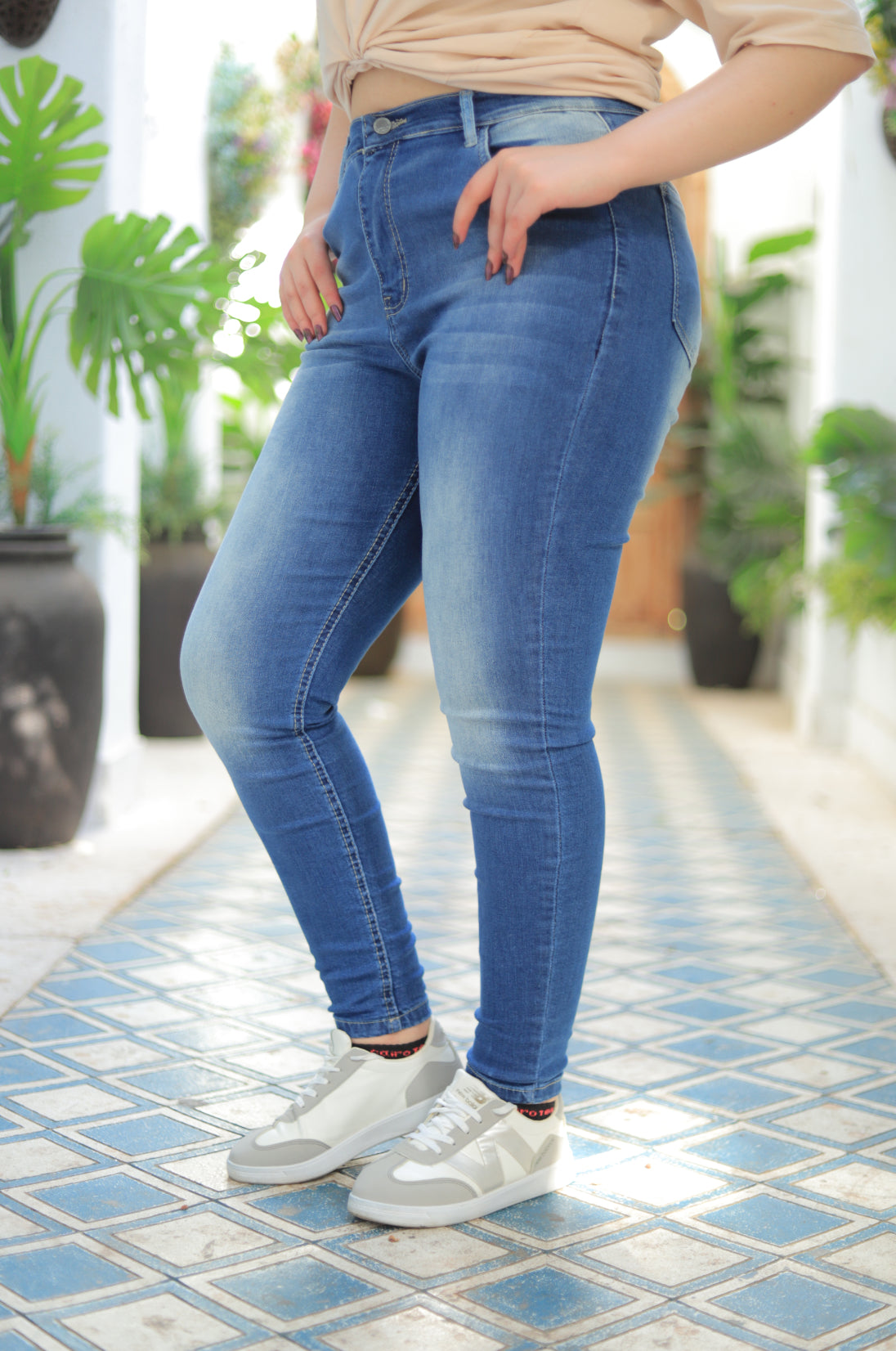 High-Waist Skinny Jeans