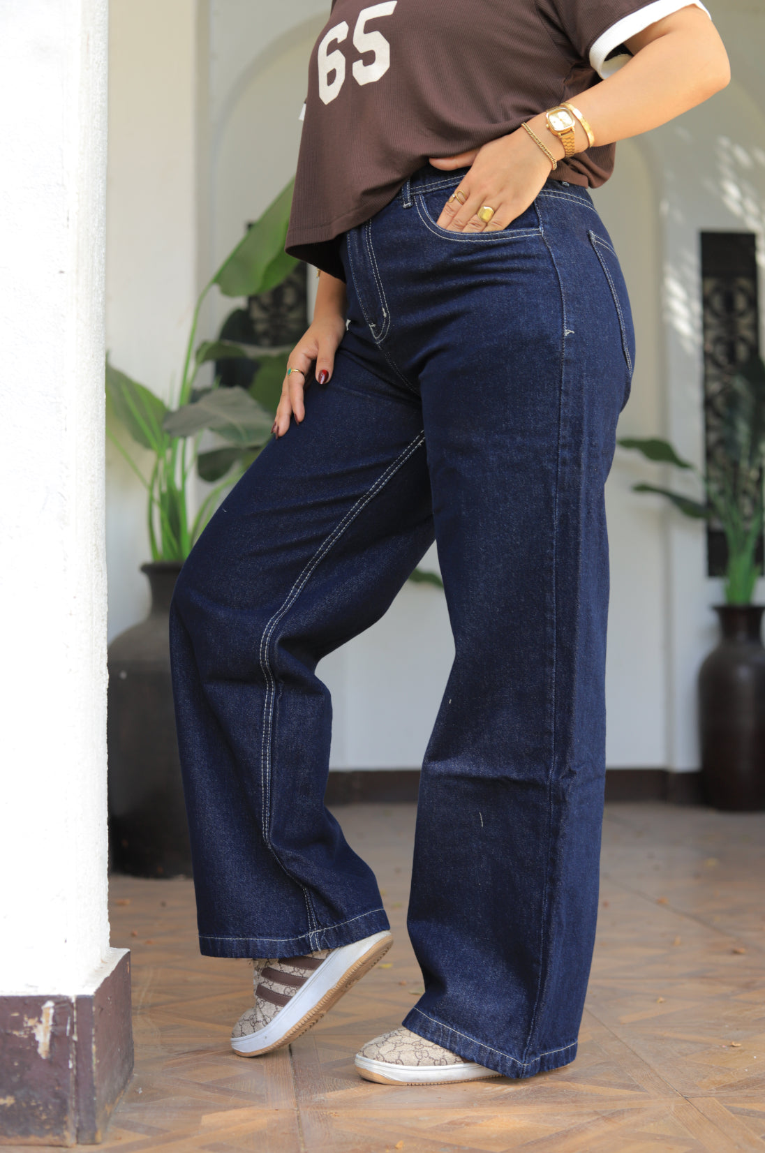 High-Rise Wide Leg Jeans