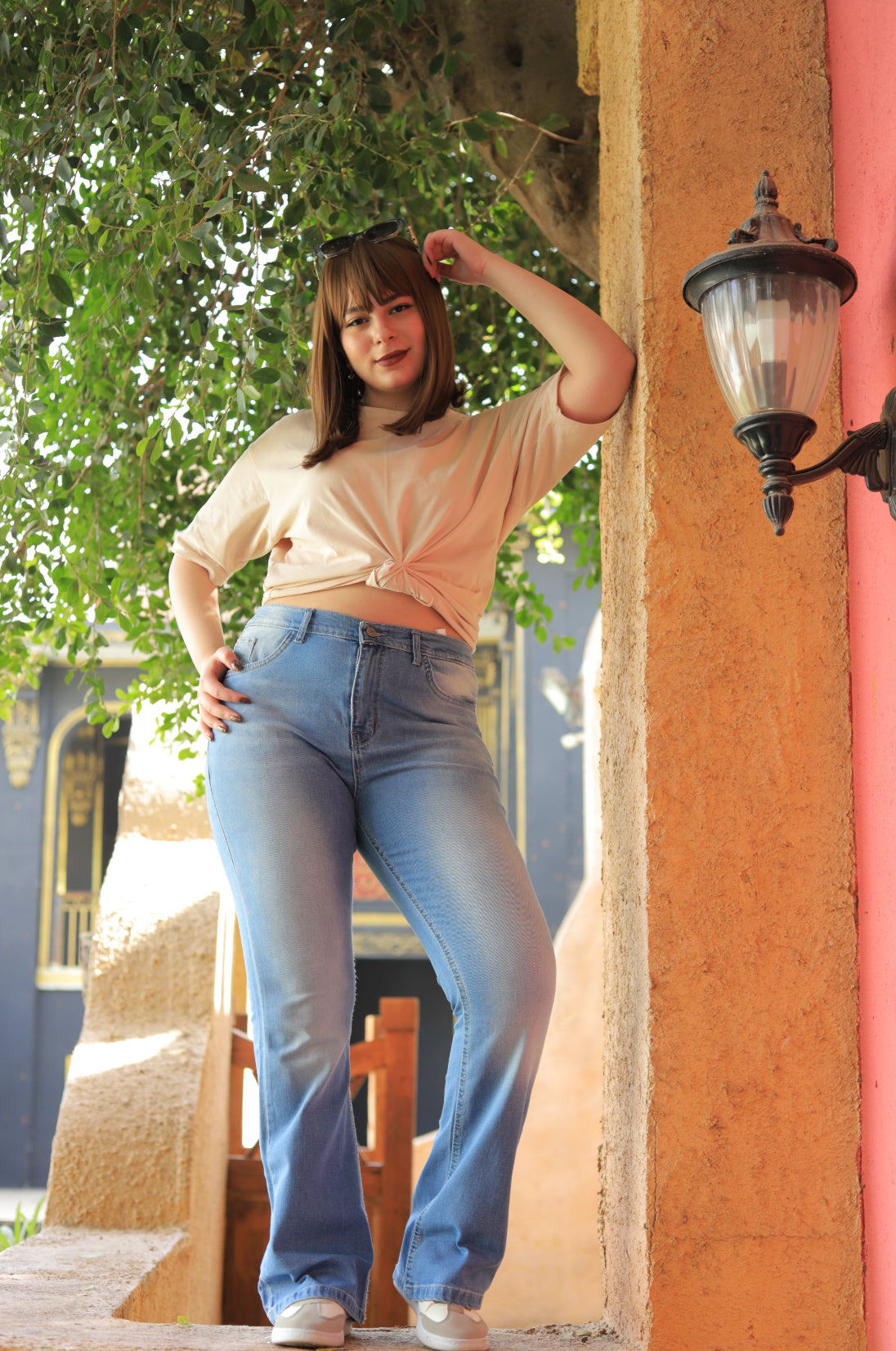 High-Waist Bootcut Jeans