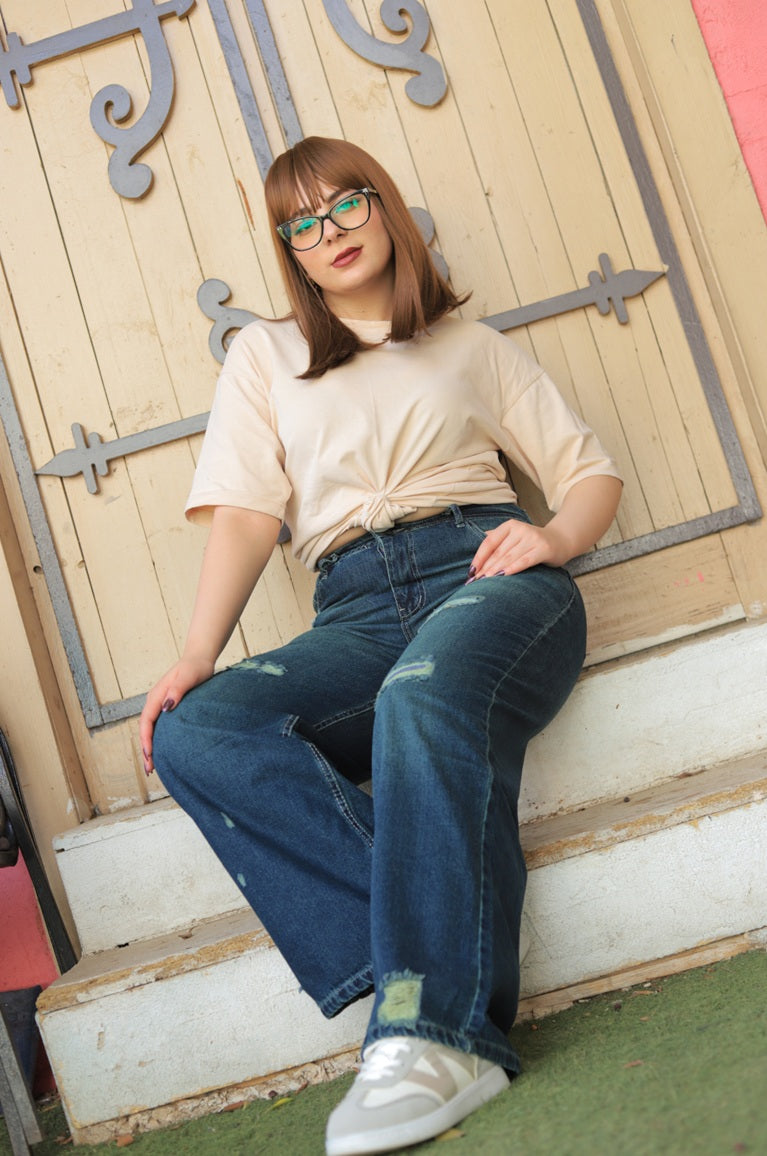 Ripped Wide Leg Jeans