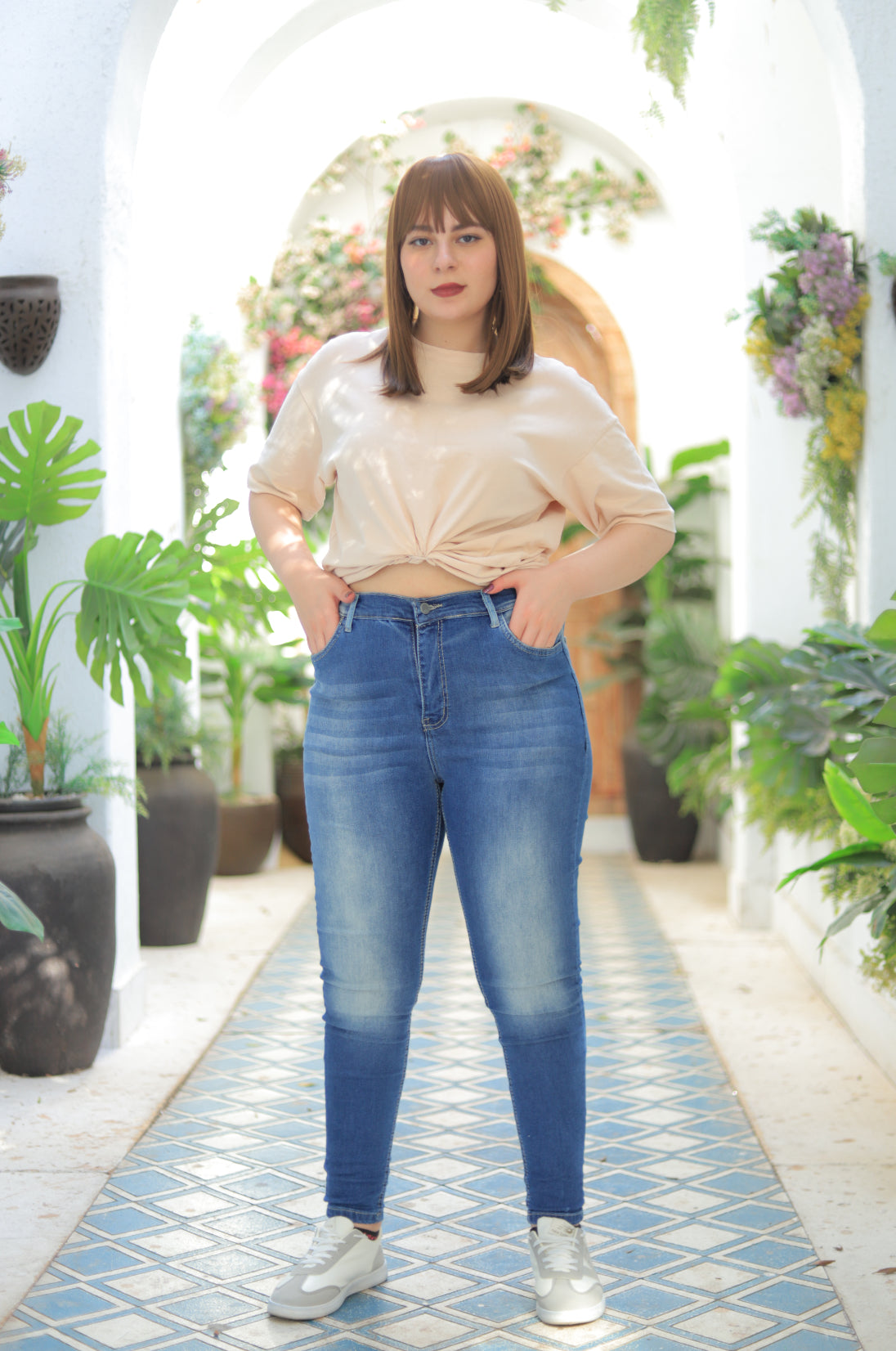 High-Waist Skinny Jeans