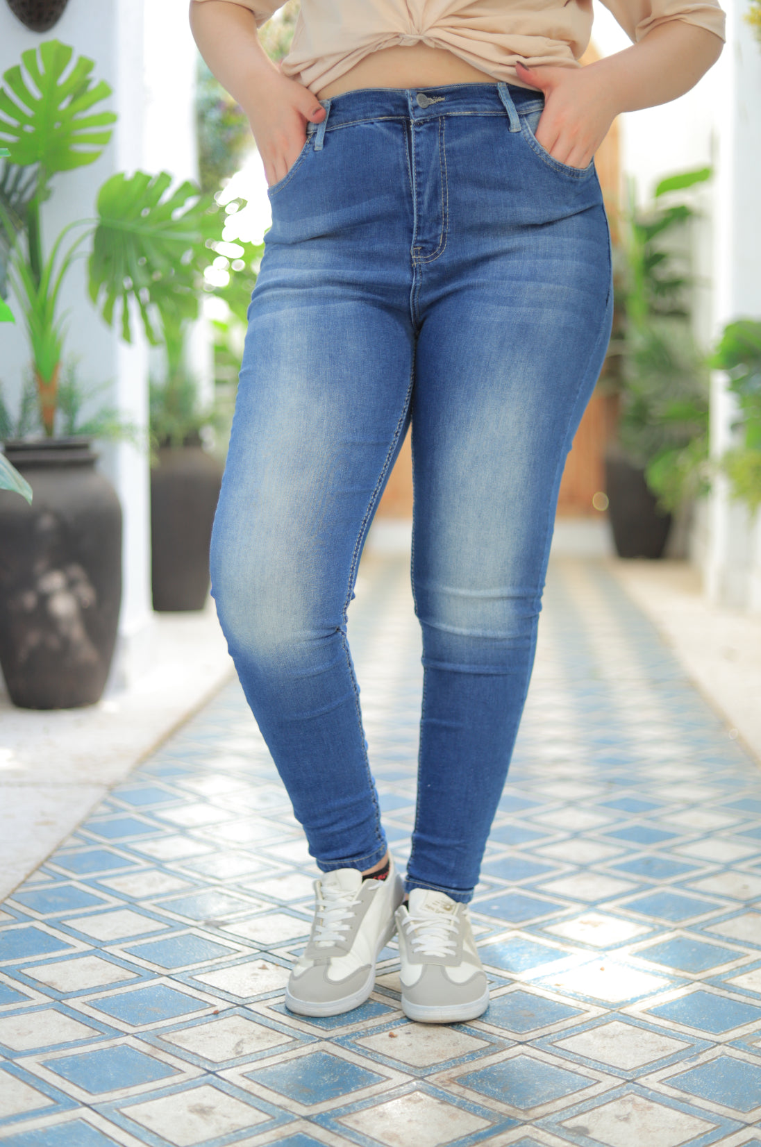 High-Waist Skinny Jeans