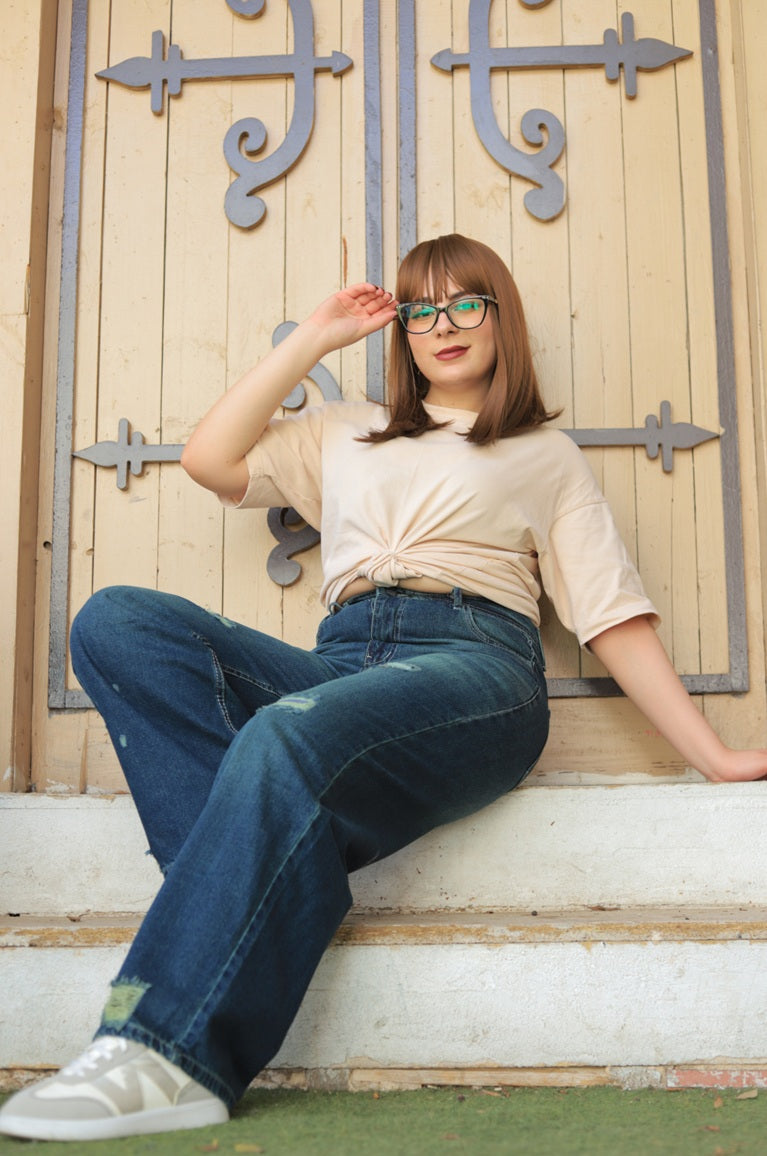 Ripped Wide Leg Jeans