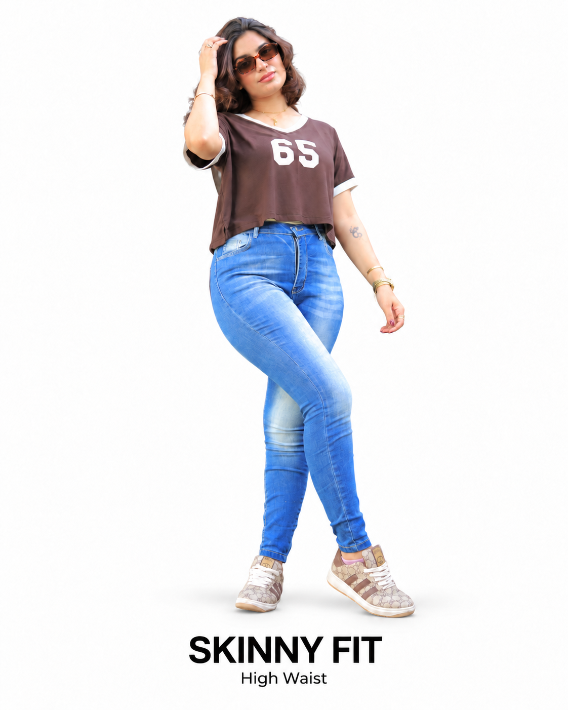 High-Waist Skinny Jeans