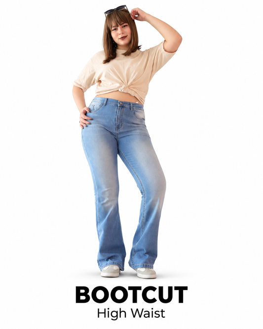 High-Waist Bootcut Jeans