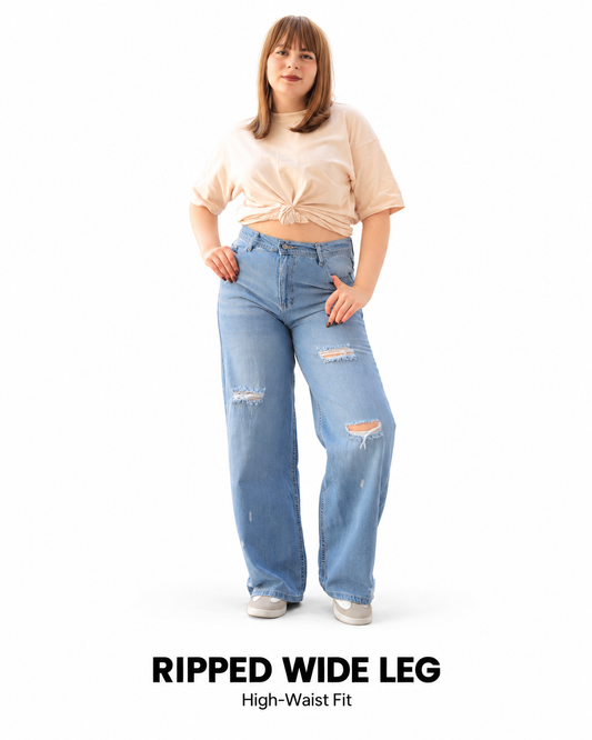 Ripped Wide Leg Jeans