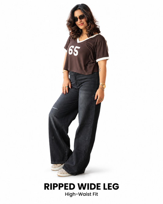 Ripped Wide Leg Jeans