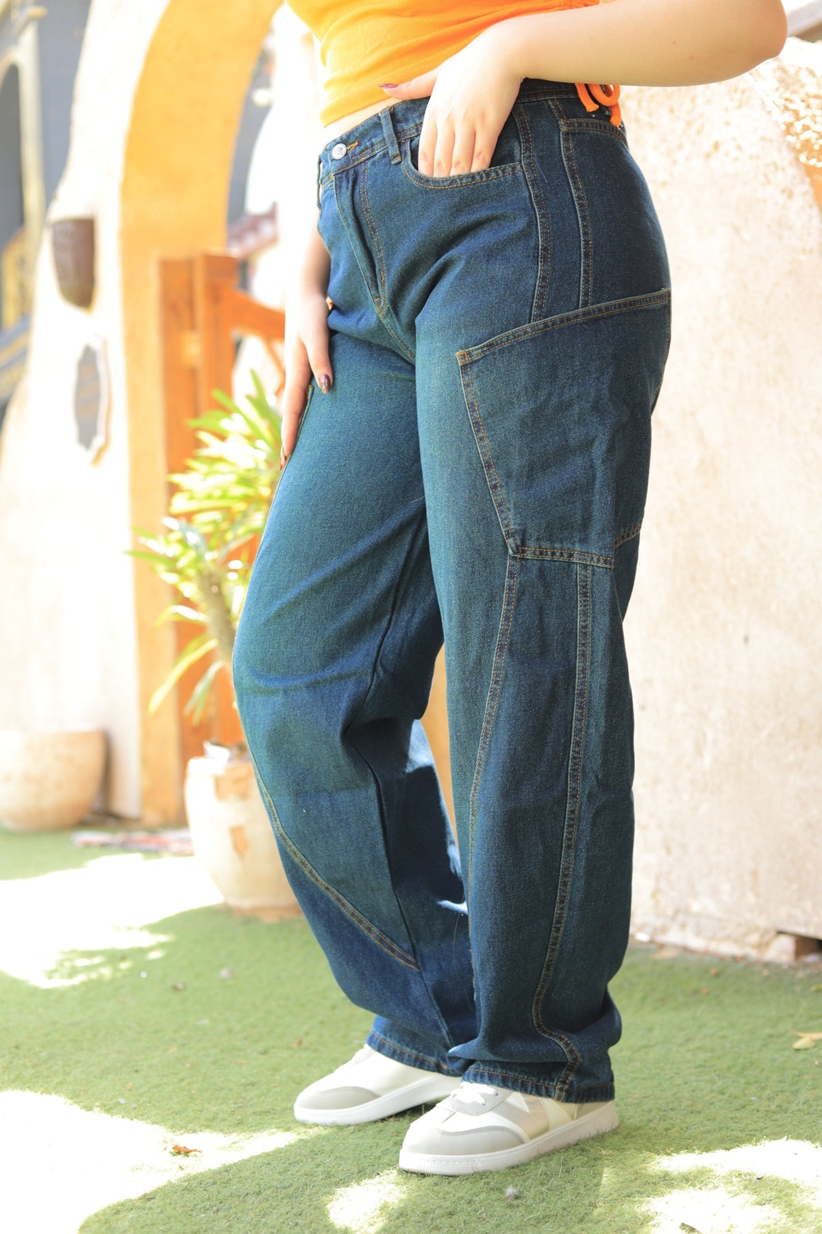 Wide Balloon Carpenter Jeans